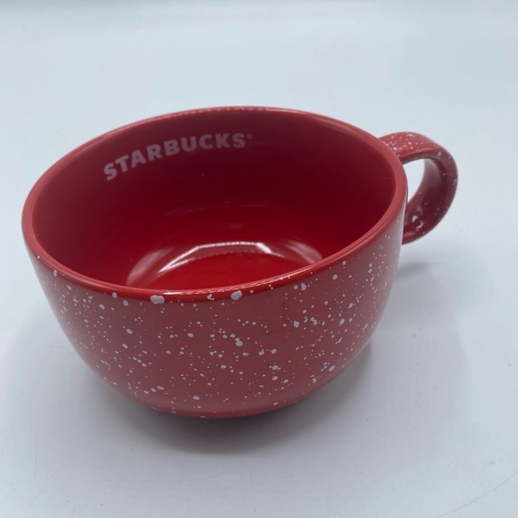 Starbucks 2019 Red Mug  With White Specks Ceramic Coffee Tea Soup Bowl 16 oz - Picture 6 of 6